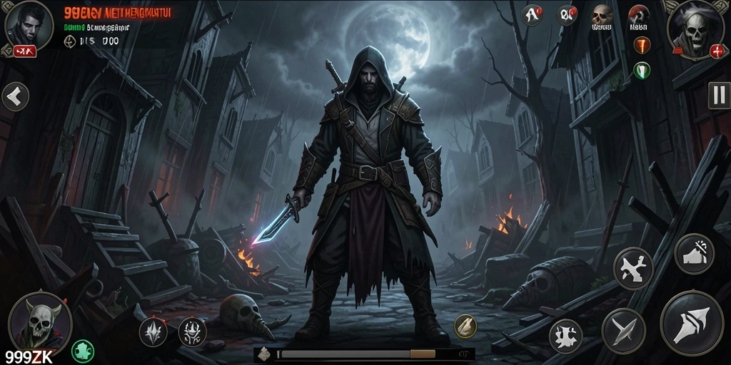 Tangkapan layar gameplay 999ZK menampilkan suasana mencekam yang membuat bulu kuduk merinding.