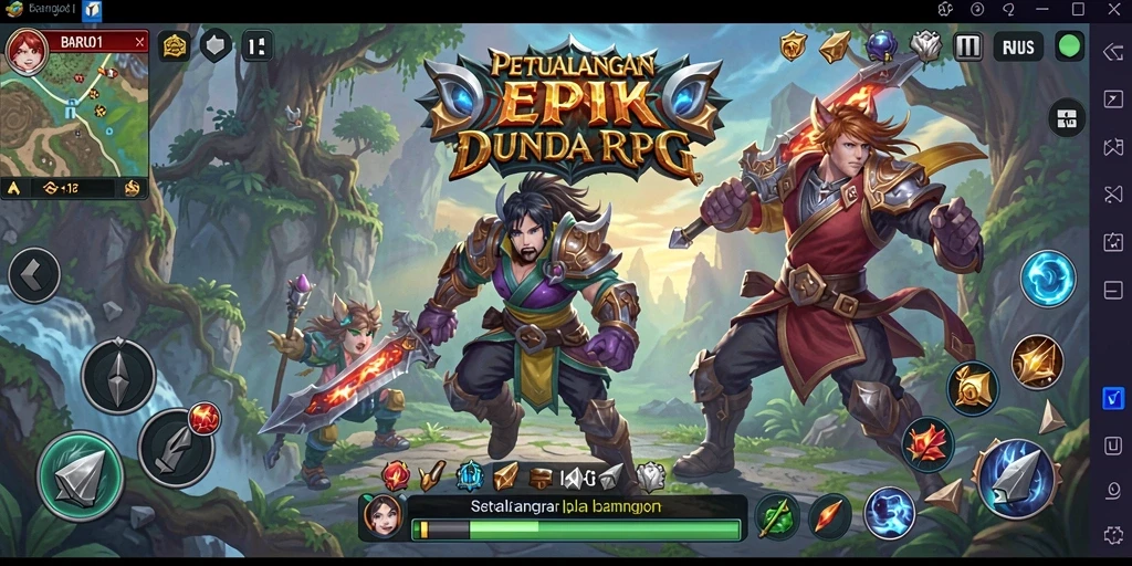 Tampilan gameplay BARU01 menampilkan eksplorasi dunia RPG yang seru.
