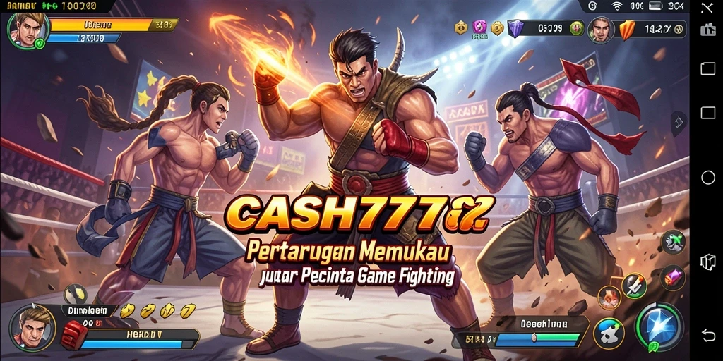 Screenshot gameplay CASH777 dengan pertarungan mendebarkan.