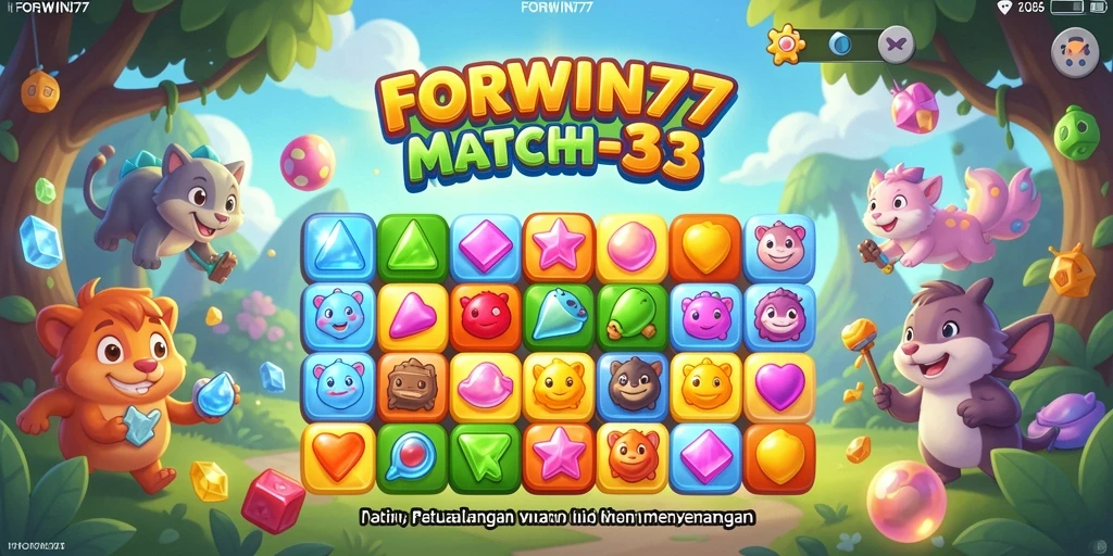 Tampilan menarik dari gameplay FORWIN77 dengan tantangan Match-3.