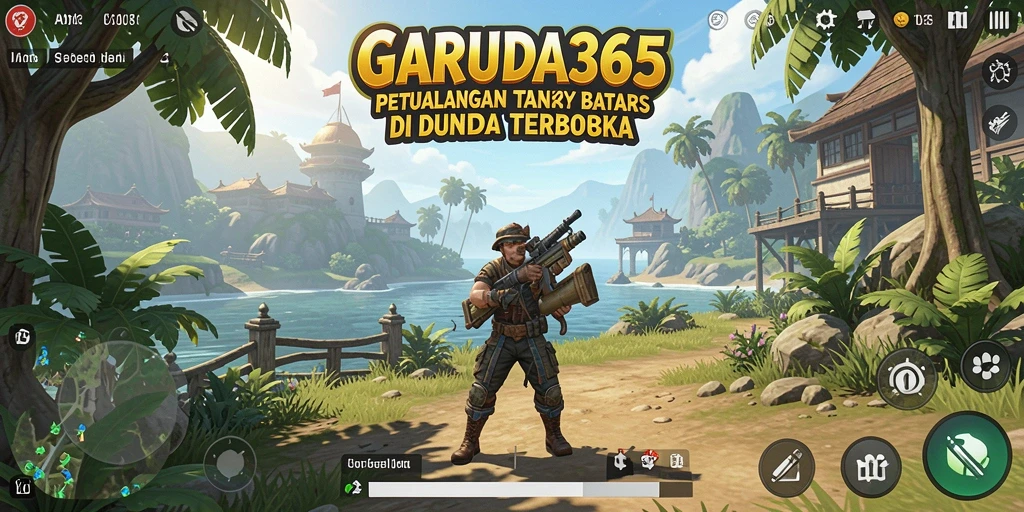 Tangkapan layar menunjukkan petualangan di dunia terbuka GARUDA365.
