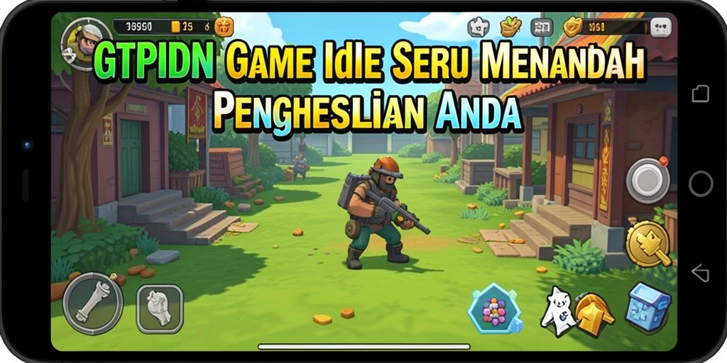 Screenshot gameplay GTPIDN dengan karakter yang bekerja secara otomatis.