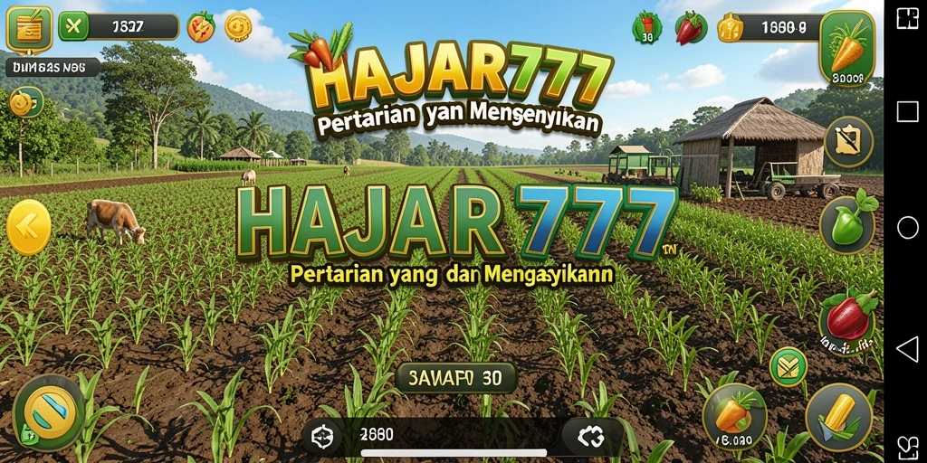 Screenshot HAJAR777 menampilkan aktivitas bercocok tanam yang seru.
