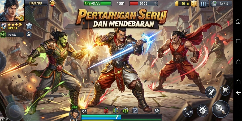 Tampilan gameplay HAO788 dengan pertarungan yang mendebarkan dan grafis luar biasa.