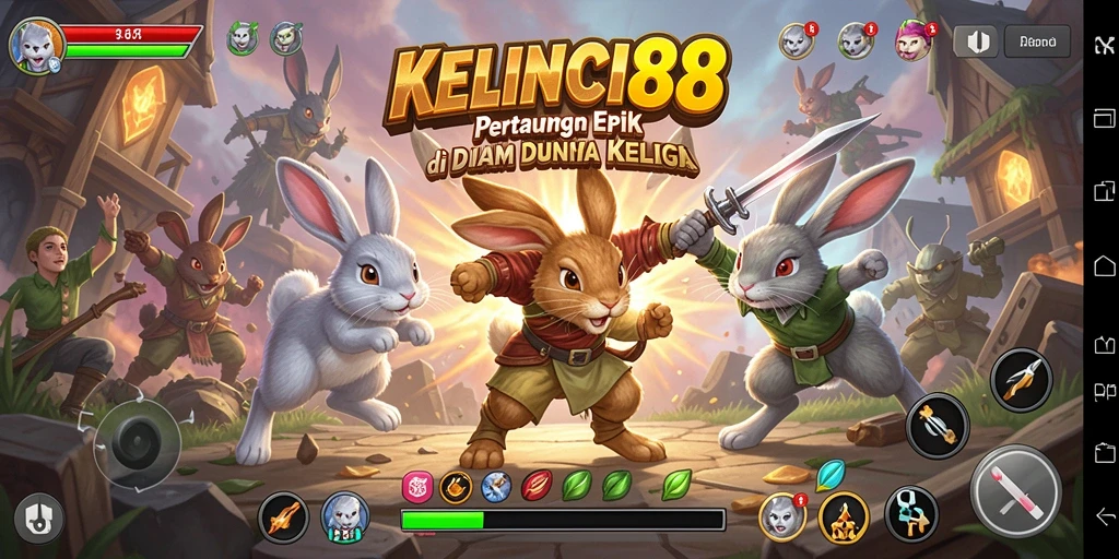 Tangkapan layar menampilkan pertarungan seru di KELINCI88.