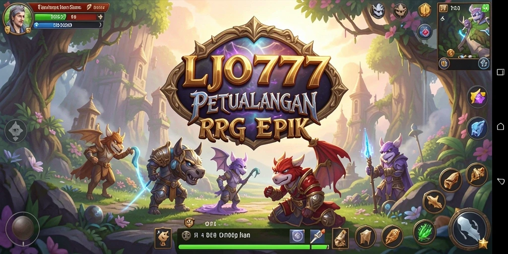Tampilan gameplay epik LJO777 dengan karakter beraksi.