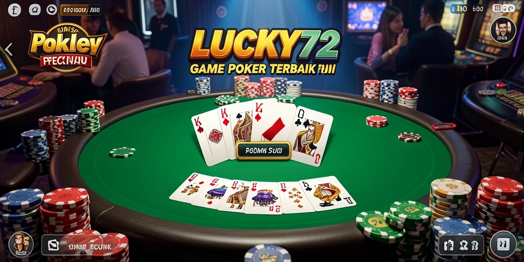 Screenshot gameplay LUCKY72 menampilkan suasana poker yang nyata dan menegangkan.