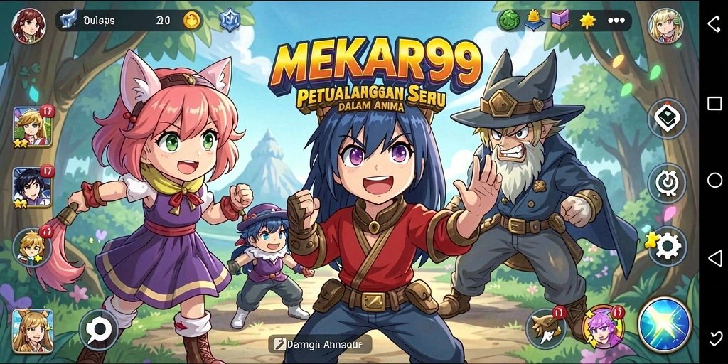 Tampilan gameplay seru dari MEKAR99 di dunia Anime.