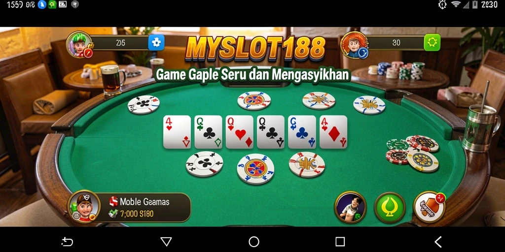 Gameplay seru dan interaktif MYSLOT188 dalam permainan Gaple.
