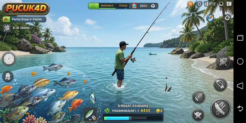 Gameplay PUCUK4D menampilkan pengalaman memancing yang mendebarkan.