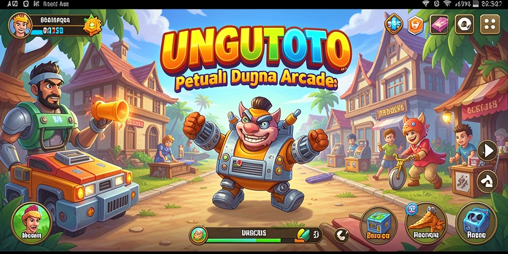 Tampilan gameplay UNGUTOTO dengan warna dan aksi menarik.