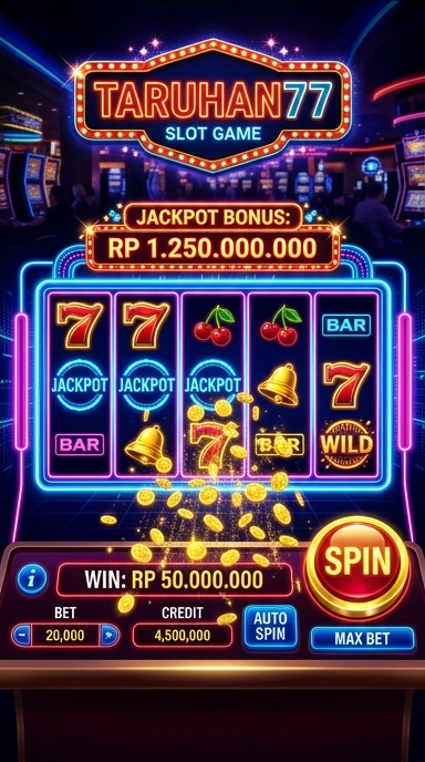 Screenshot menu aplikasi taruhan77 yang intuitif.